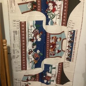 New fabric piece to cut out and make a Christmas vest Concord’s Holiday on Ice